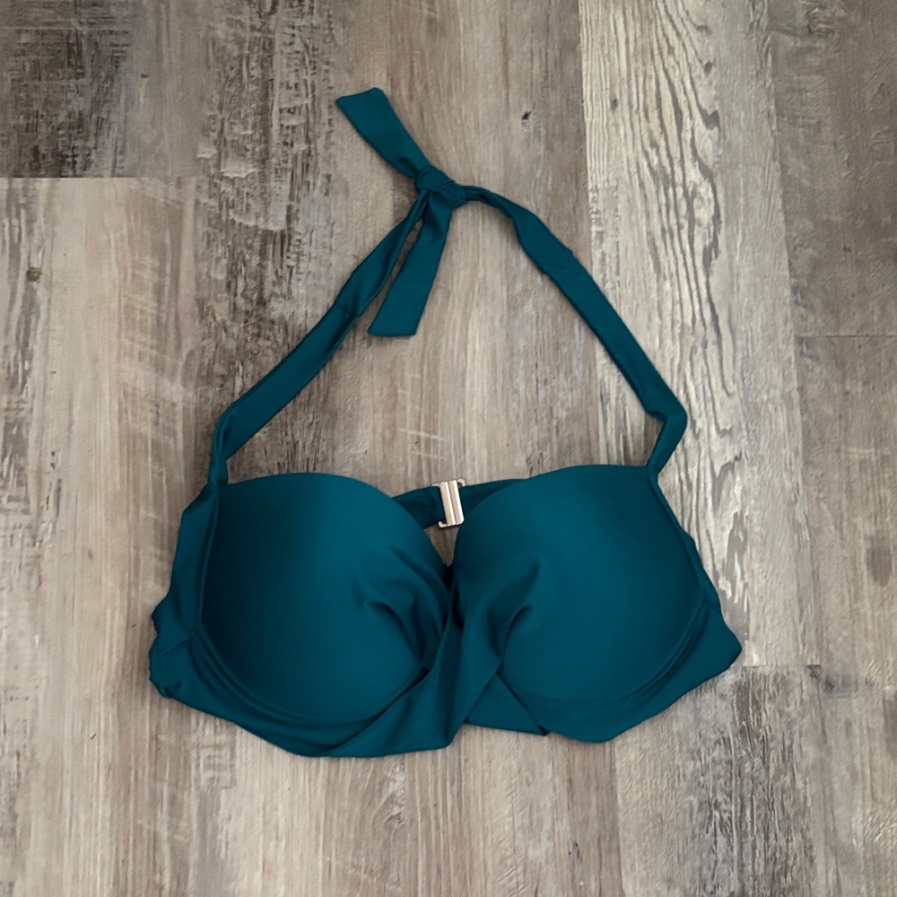 Teal Halter Bikini Top